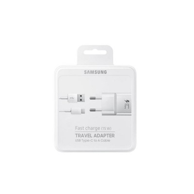 Samsung USB Type-C Cable & Wall Adapter Λευκό (EP-TA20EWECGWW)