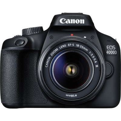 Canon DSLR Φωτογραφική Μηχανή EOS 4000D Crop Frame Kit (EF-S 18-55mm F3.5-5.6 DC III) (3011C018AA) Black